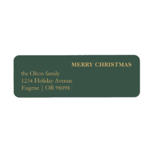 Minimalist Classic Christmas Green Return Address Return Address Label