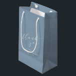 Minimalist Classic Dusty Blue Bridal Shower Thanks Small Gift Bag<br><div class="desc">Custom Minimalist Classic Dusty Blue Bridal Shower Thank You Gift Bag</div>