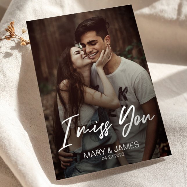 Minimalist Classic Funny I Miss You Modern Photo Postcard (Minimalist Classic Funny I Miss You Modern Photo Postcard)