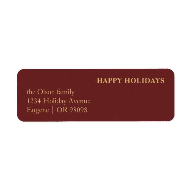 Minimalist Classic Holiday Red Return Address Label (Front)