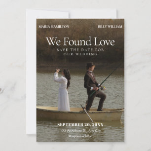 Minimalist Classic Romance photo novel wedding Save The Date