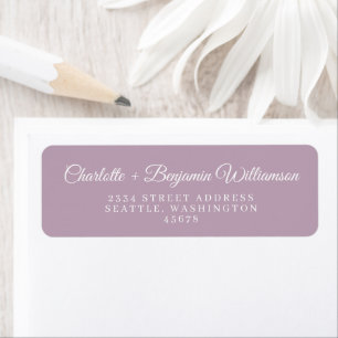 Minimalist Classic Script Lilac Return Address Label