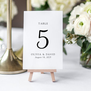 Minimalist Classic Table Number