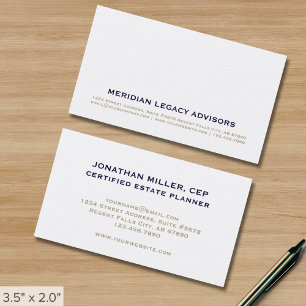 Minimalist Classic Typographic Business Card