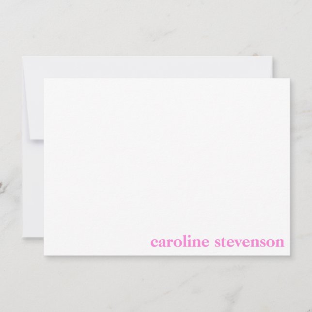 Minimalist Classic Typography Custom Pink Name Card (Front)