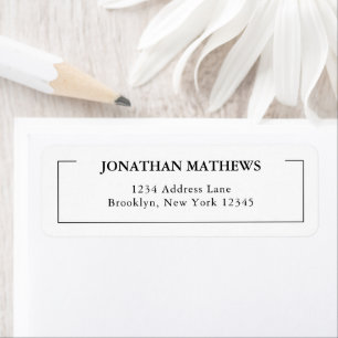 Minimalist Classic Typography Square Border Return Address Label