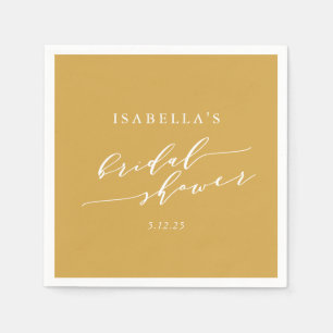 Minimalist Classic Yellow Bridal Shower Custom  Napkin