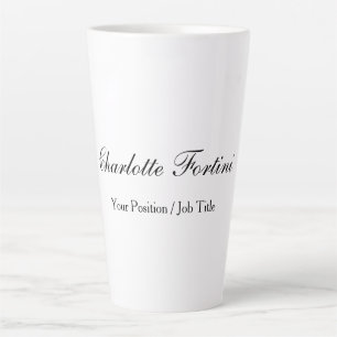Minimalist Classical Handwriting Script Name Latte Mug