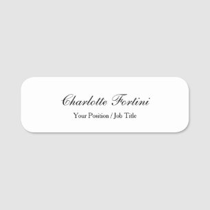 Minimalist Classical Handwriting Script Name Tag