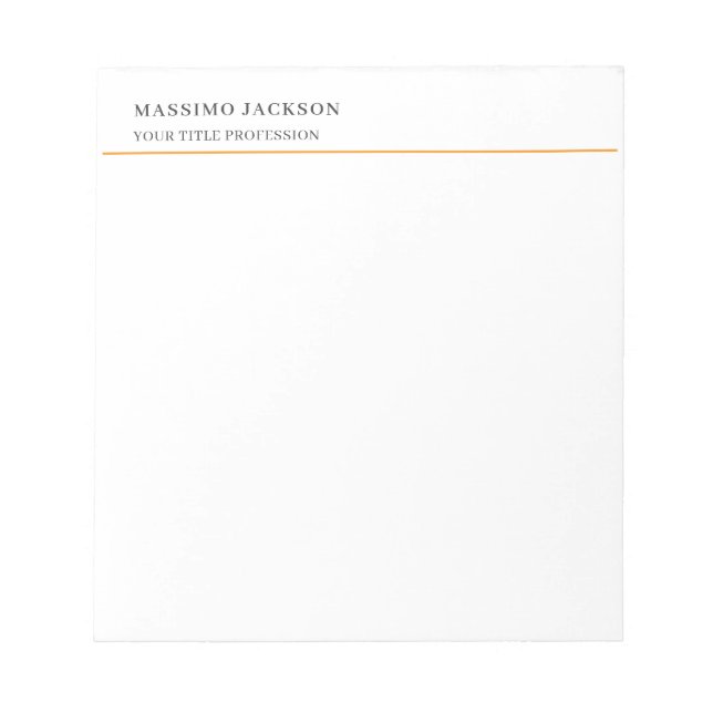 Minimalist Classical Plain Professional Notepad (Front)