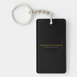 Minimalist Classical Professional Black Gold Color Key Ring