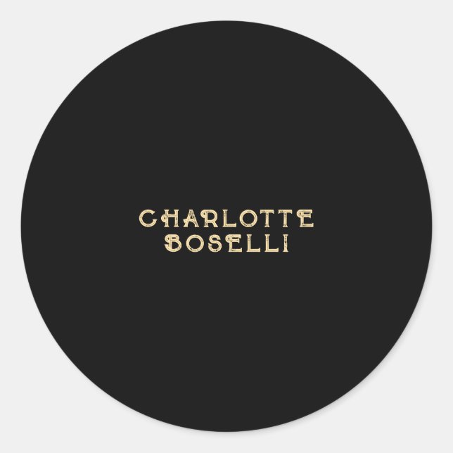 Minimalist Classical Professional Black Gold Colou Classic Round Sticker (Front)
