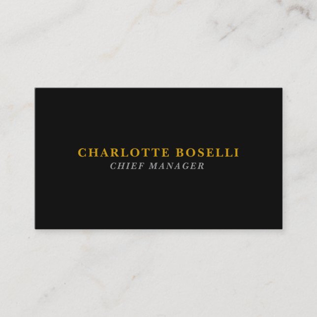 Minimalist Classical Professional Black Gold Colou Enclosure Card (Front)
