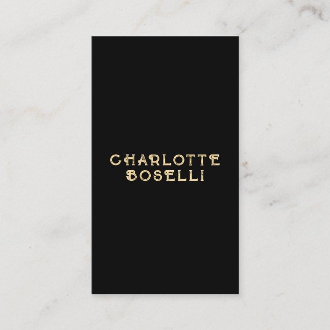 Minimalist Classical Professional Black Gold Colou Enclosure Card (Front)