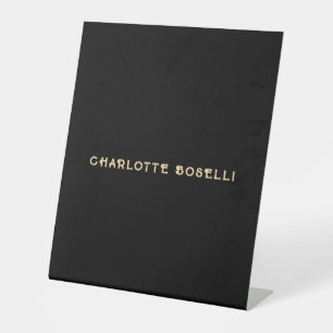 Minimalist Classical Professional Black Gold Colou Pedestal Sign