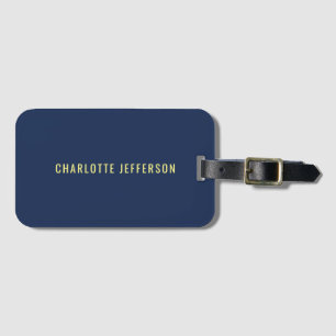 Minimalist Classical Professional Blue Color Name Luggage Tag