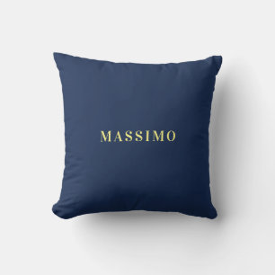 Minimalist Classical Professional Blue Colour Name Cushion