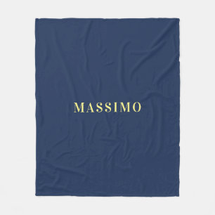 Minimalist Classical Professional Blue Colour Name Fleece Blanket