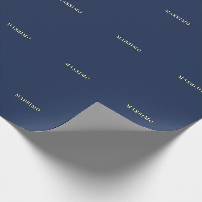 Minimalist Classical Professional Blue Colour Name Wrapping Paper (Corner)