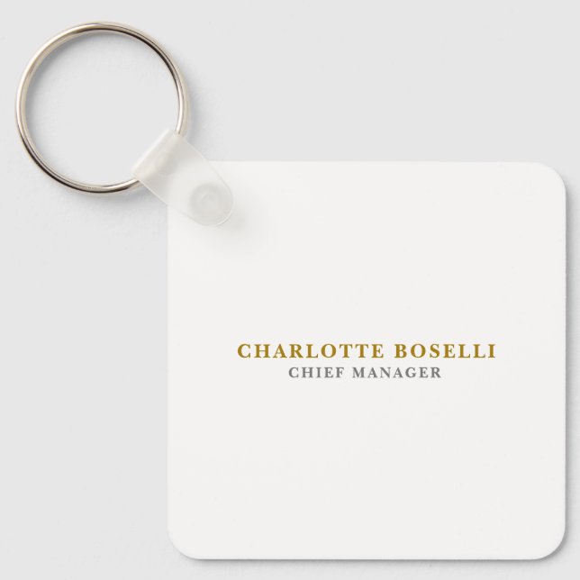 Minimalist Classical Professional Gold Color Key Ring (Front)