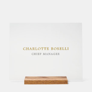 Minimalist Classical Professional Gold Colour Acrylic Sign