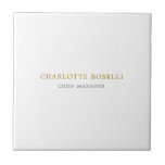 Minimalist Classical Professional Gold Colour Ceramic Tile<br><div class="desc">Have you ever seen such a thin, well thought out, aesthetic and remarkable design? The choice of letters, their font size and the darkness of colour have been thought for a long time and designed with long efforts. The result was such a unique design that impresses all who see it....</div>