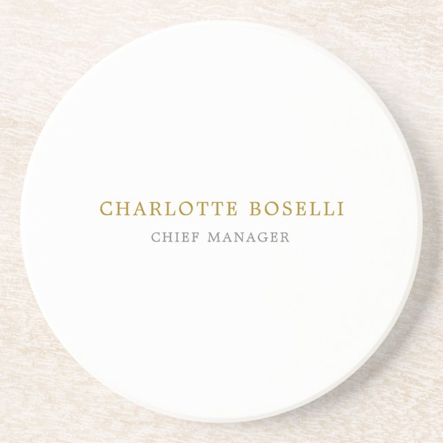 Minimalist Classical Professional Gold Colour Coaster (Front)
