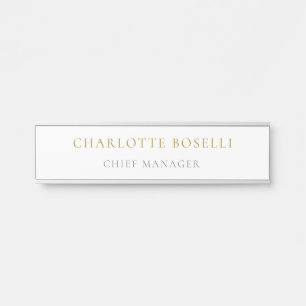 Minimalist Classical Professional Gold Colour Door Sign