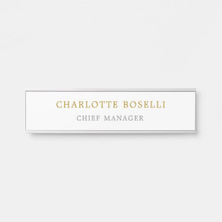 Minimalist Classical Professional Gold Colour Door Sign