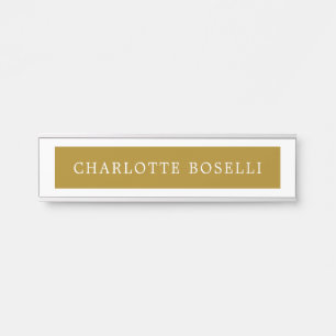 Minimalist Classical Professional Gold Colour Door Sign