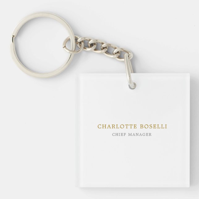 Minimalist Classical Professional Gold Colour Key Ring (Front)