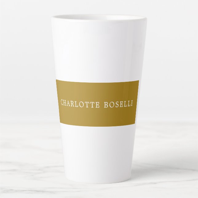 Minimalist Classical Professional Gold Colour Latte Mug (Front)