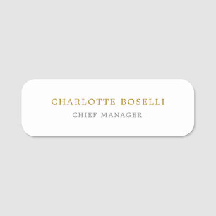Minimalist Classical Professional Gold Colour Name Tag
