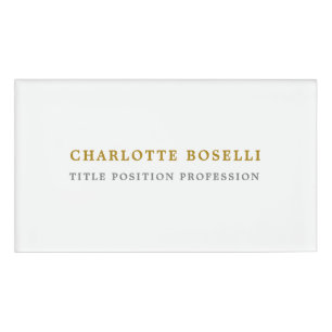 Minimalist Classical Professional Gold Colour Name Tag