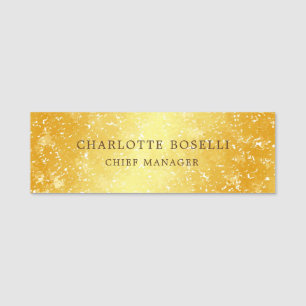Minimalist Classical Professional Gold Colour Name Tag