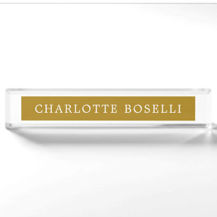 Minimalist Classical Professional Gold Colour Nameplate