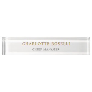 Minimalist Classical Professional Gold Colour Nameplate