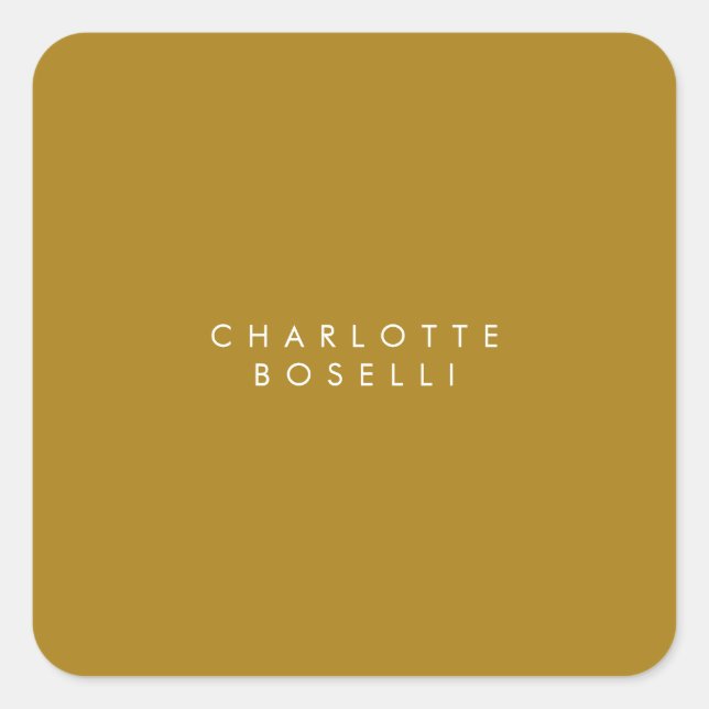 Minimalist Classical Professional Gold Colour Square Sticker (Front)
