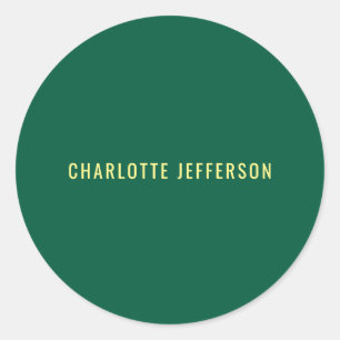 Minimalist Classical Professional Green Yellow Classic Round Sticker
