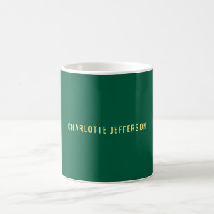 Minimalist Classical Professional Green Yellow Coffee Mug
