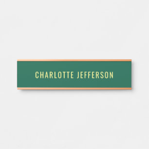 Minimalist Classical Professional Green Yellow Door Sign