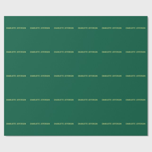 Minimalist Classical Professional Green Yellow Wrapping Paper (Flat)