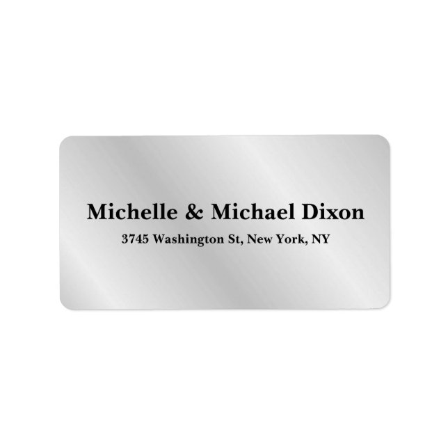 Minimalist Classical Stylish Elegant Silver Grey Label (Front)