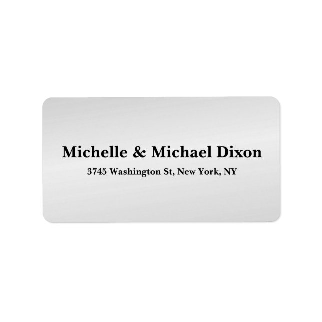 Minimalist Classical Stylish Elegant Silver Grey Label (Front)