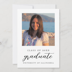 Minimalist Classy 1 photo Graduation Announcement