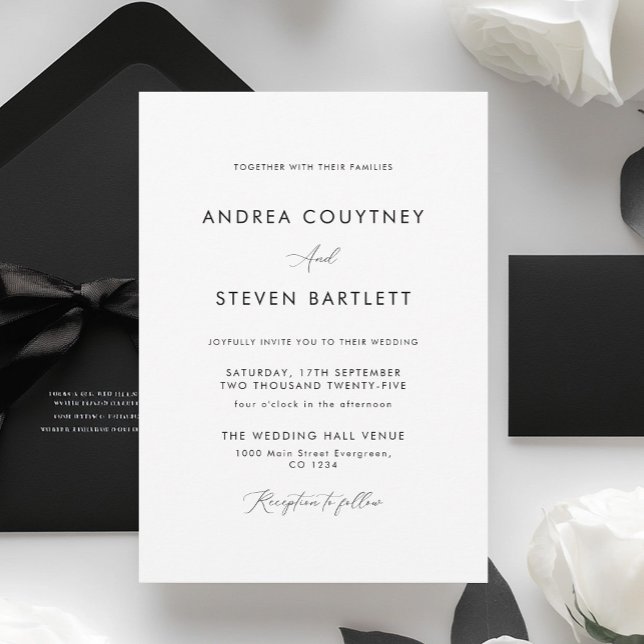 Minimalist Classy Black and White Wedding Invitation (Creator Uploaded)