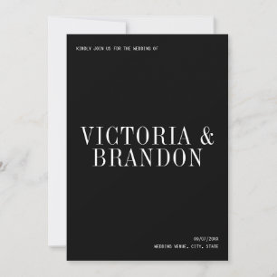 Minimalist Classy Chic Typography Modern Wedding Invitation