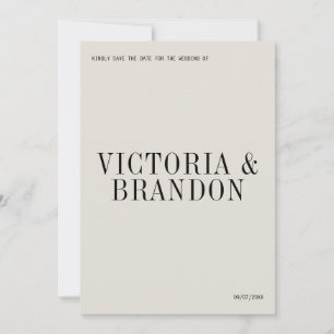 Minimalist Classy Chic Typography Modern Wedding Save The Date