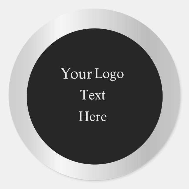 Minimalist Classy Silver Black Template Sticker (Front)