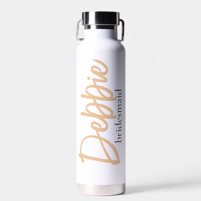 Minimalist Classy Simple Bridesmaid Favour Water Bottle (Front)
